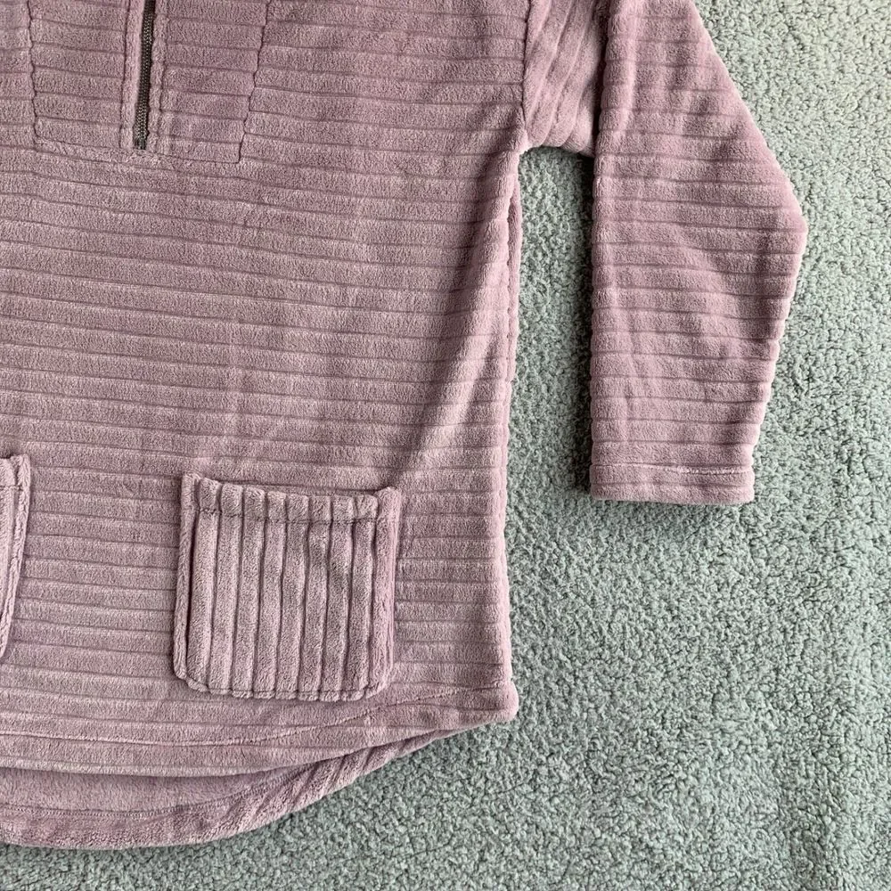 NEW Soft Surroundings Sweater Womens Medium Purple Fleece Over The Moon Pullover